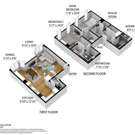 10Min To Nyc - 2Br/2.5Bath-3Beds-Free Parking-No Chores Hoboken Exterior photo